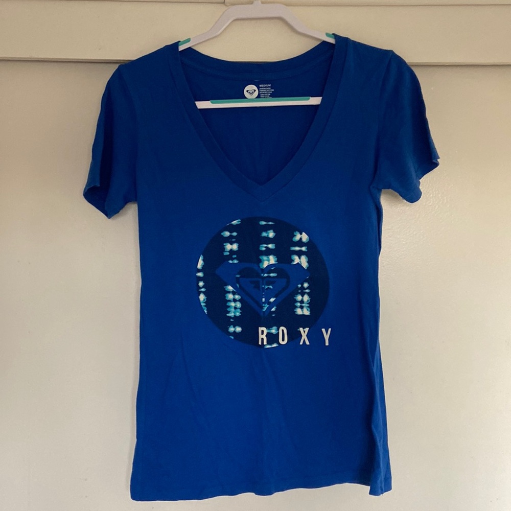 Roxy medium V neck T-shirt. Royal blue. Good condition